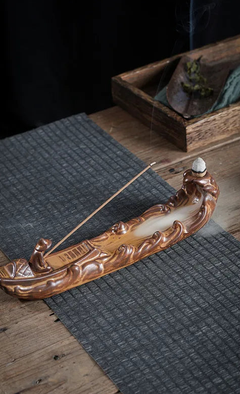 Sculpted Ceramic Incense Holder