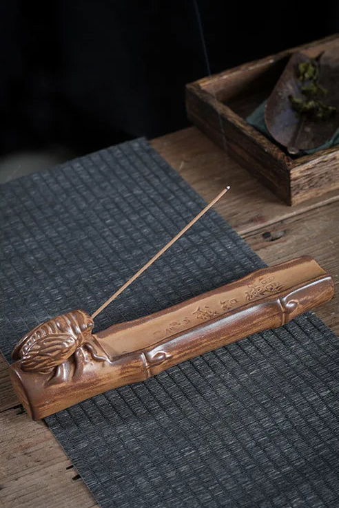 Sculpted Ceramic Incense Holder